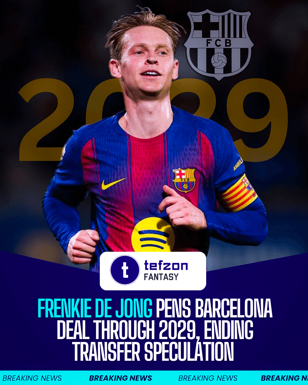Frenkie De Jong Pens New Barcelona Deal Through 2029, Ends Transfer Speculation
