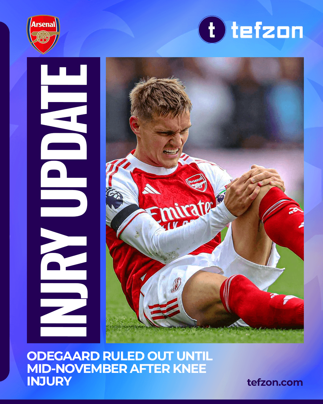 Odegaard Faces Extended Layoff: Return Not Before Mid-November
